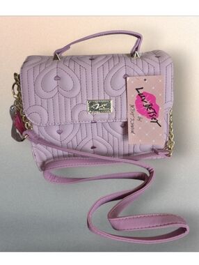 Luv Betsey by Betsey Johnson LBADDY Quilted Heart Crossbody Handbag Pink NWT